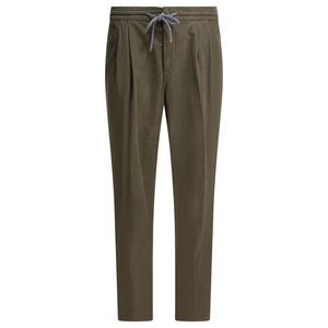 BRUNELLO CUCINELLI Men's Corduroy Pleated Trousers Men GREEN Pants